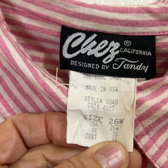 Chez California by Tandy vintage pink and white striped maxi dress. Size 26 W. - Picture 2 of 11